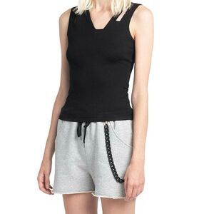 VHNY Vivienne Hu New York Cotton Essential Sweat Shorts Grey XL New